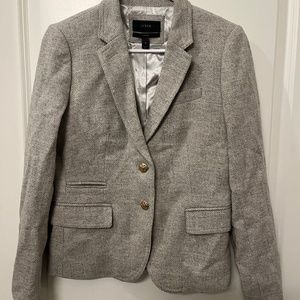J Crew Women’s Schoolboy Blazer, Tan Wool Tweed, size 4
